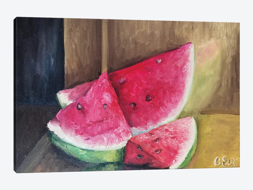 Watermelon In The Gold by Oksana Evteeva 1-piece Art Print