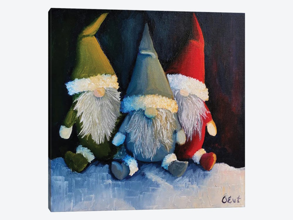 Christmas Gnomes. Xmas Gift by Oksana Evteeva 1-piece Canvas Art