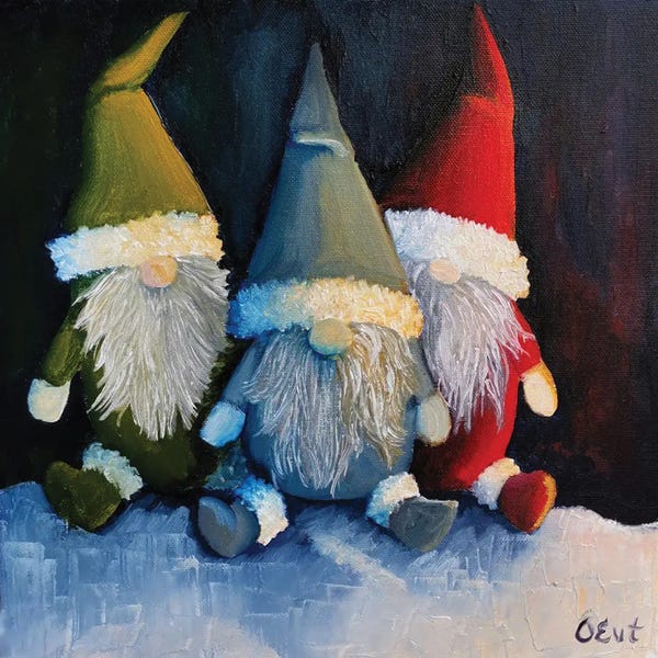 Giclee Features: Christmas Gnomes. Xmas Gift by Oksana Evteeva