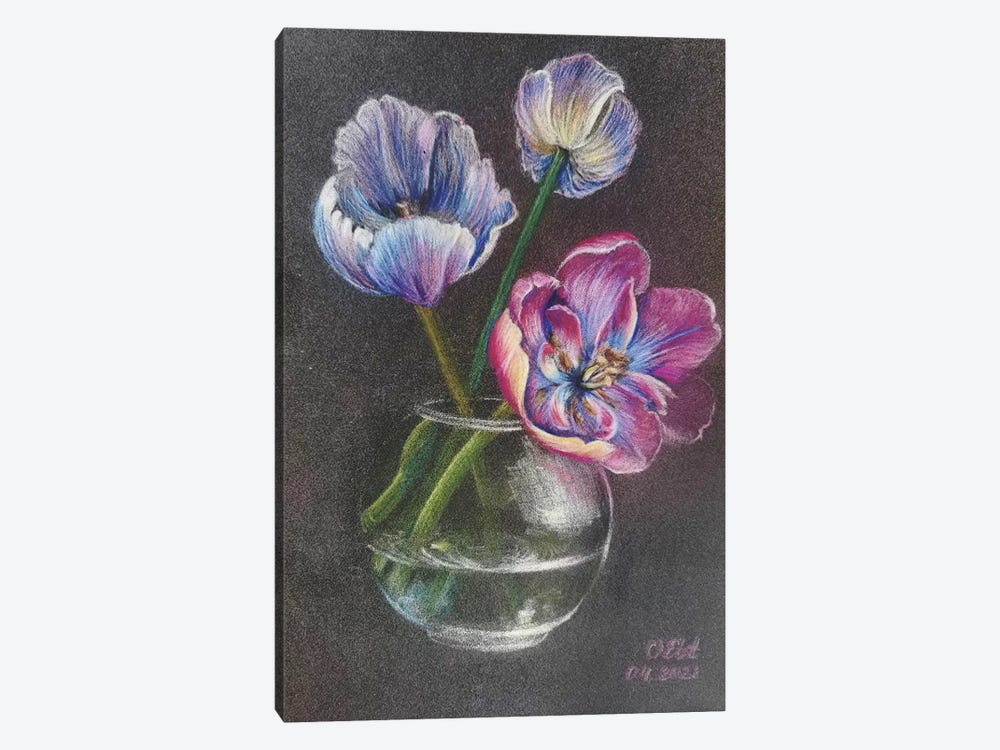 Still Life With Tulips by Oksana Evteeva 1-piece Canvas Art