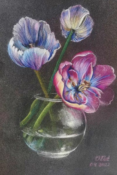 Tulips: Still Life With Tulips by Oksana Evteeva