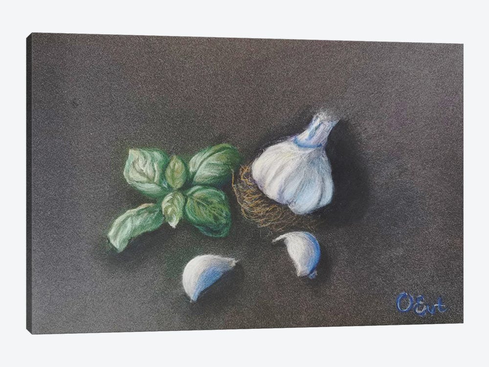 Garlic And Basil From Life by Oksana Evteeva 1-piece Canvas Print