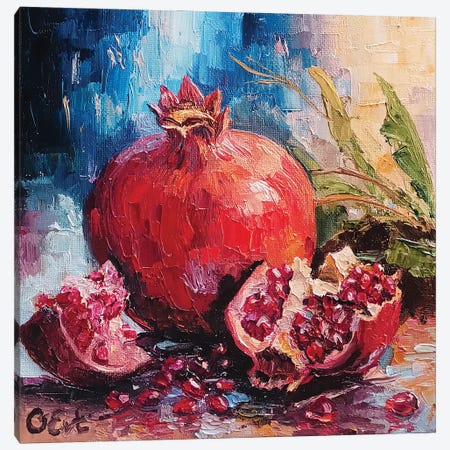 Embracing The Beauty Of Sicilian Pomegranates Canvas Print #OEV61} by Oksana Evteeva Canvas Artwork