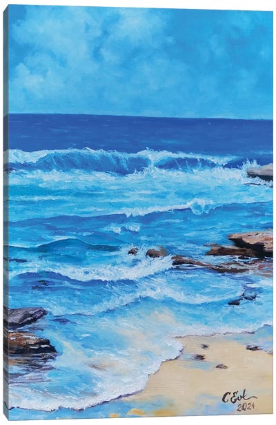 Sicilian Seascape Sonata Canvas Art Print - Blue Abstract Art