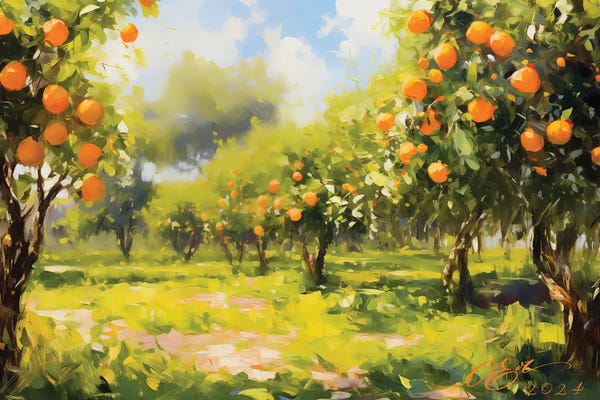 Oranges: Sunlit Citrus Reverie by Oksana Evteeva