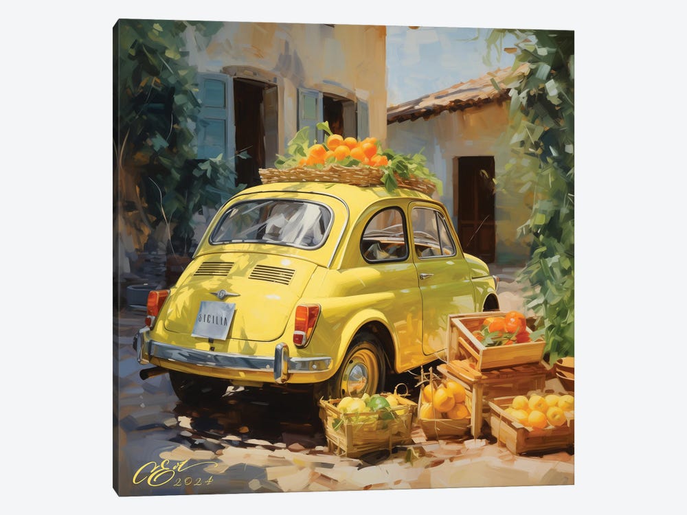 Sicilian Citrus Joyride by Oksana Evteeva 1-piece Canvas Wall Art