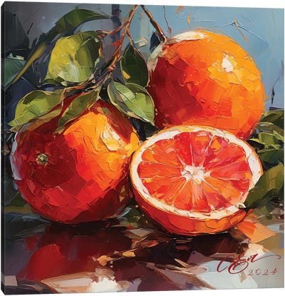 Sicilian Citrus Aura Canvas Art Print - Orange Art