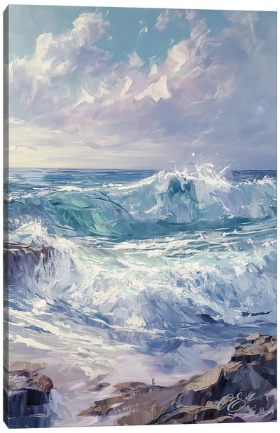 Cefalù's Coastal Crescendo Canvas Art Print - Oksana Evteeva