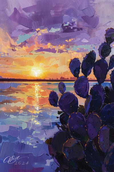 Fine Art Print: Sicilian Sunset Silhouette by Oksana Evteeva