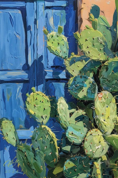 Doors: Royal Blue Sicilian Cactus by Oksana Evteeva
