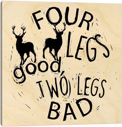 Four Legs Good Canvas Art Print - Our Animal Friends