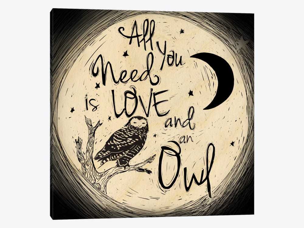 Love And An Owl by 5by5collective 1-piece Canvas Artwork
