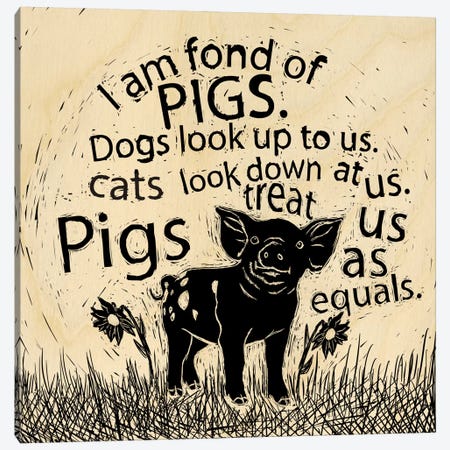 I Am Fond Of Pigs Canvas Print #OFA21} by 5by5collective Art Print
