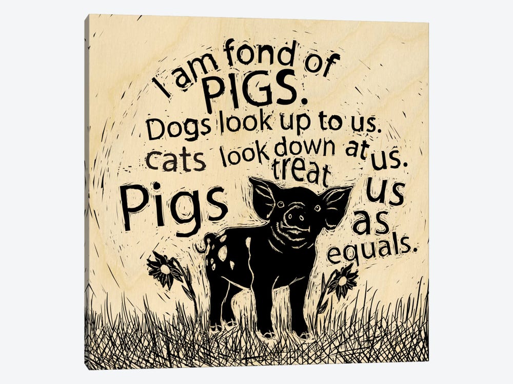 I Am Fond Of Pigs by 5by5collective 1-piece Canvas Art