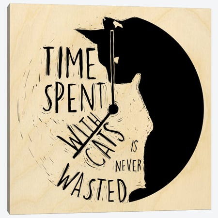 Time Spent With Cats Is Never Wasted Canvas Print #OFA6} by 5by5collective Canvas Art Print