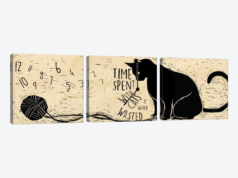 Time Spent with Cats by 5by5collective 3-piece Canvas Wall Art