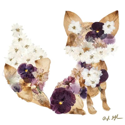 Fox - Purple by Oxeye Floral Co canvas print
