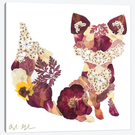 Fox - Brown Canvas Print #OFC13} by Oxeye Floral Co Canvas Art