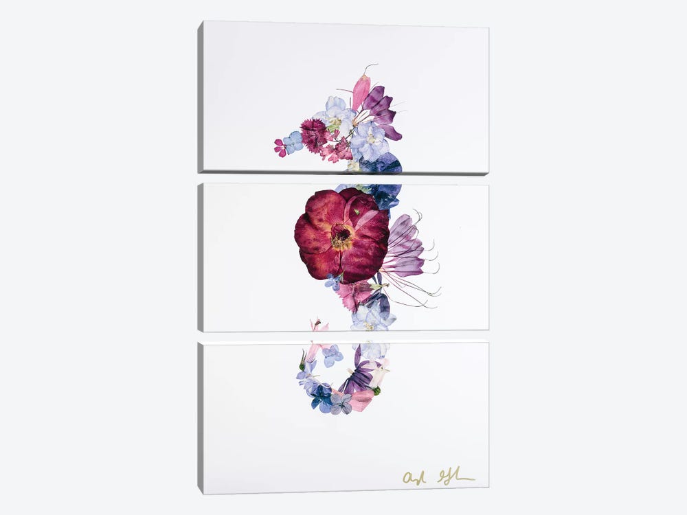 Seahorse - Bright by Oxeye Floral Co 3-piece Art Print