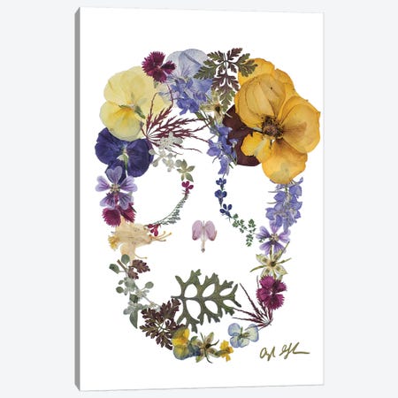 Skull - Savina Canvas Print #OFC27} by Oxeye Floral Co Canvas Wall Art