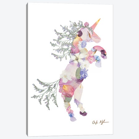 Unicorn Canvas Print #OFC31} by Oxeye Floral Co Canvas Art