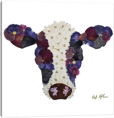 Cow Canvas Art Print - Embellished Animals