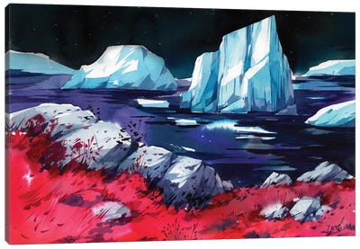 Hot Cold Canvas Art Print - Glacier & Iceberg Art