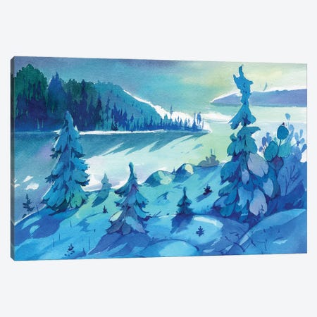 Winter Sunset Canvas Print #OGA12} by Olga Aksenova Canvas Art Print