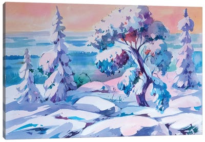 Winter Magic Canvas Art Print - Pantone 2022 Very Peri