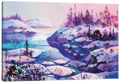 Winter Sun Canvas Art Print - Olga Aksenova