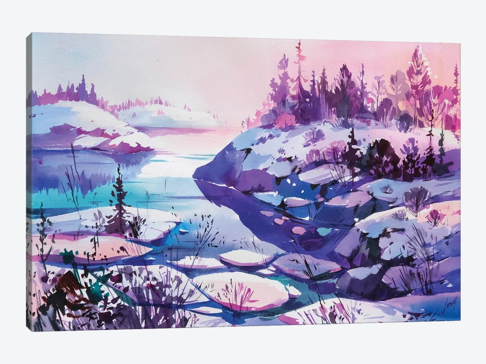 Winter Sun by Olga Aksenova 1-piece Canvas Art Print