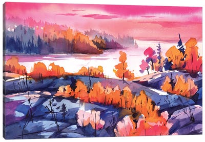 Bright Lake Canvas Art Print - Olga Aksenova