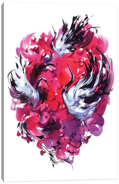 Red Dance Canvas Art Print - Olga Aksenova