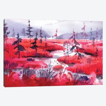 Red Calm Canvas Print #OGA20} by Olga Aksenova Canvas Artwork