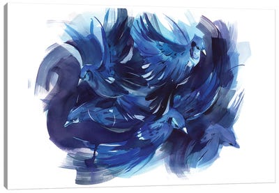 Blue Battle Canvas Art Print - Jay Art