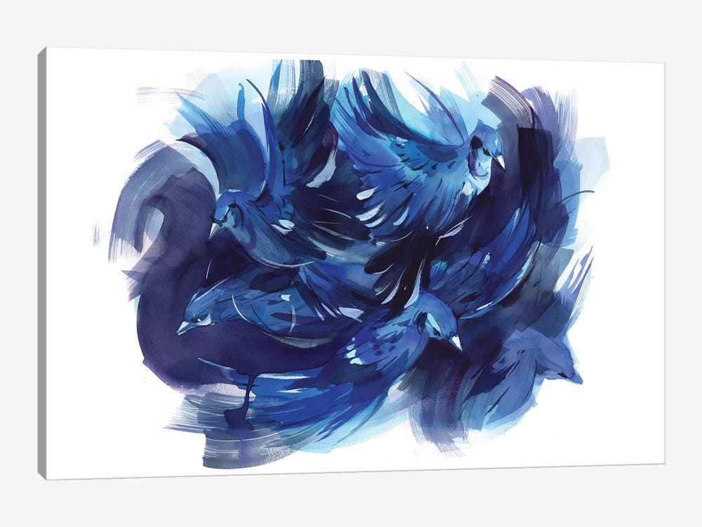 Blue Battle by Olga Aksenova 1-piece Canvas Print