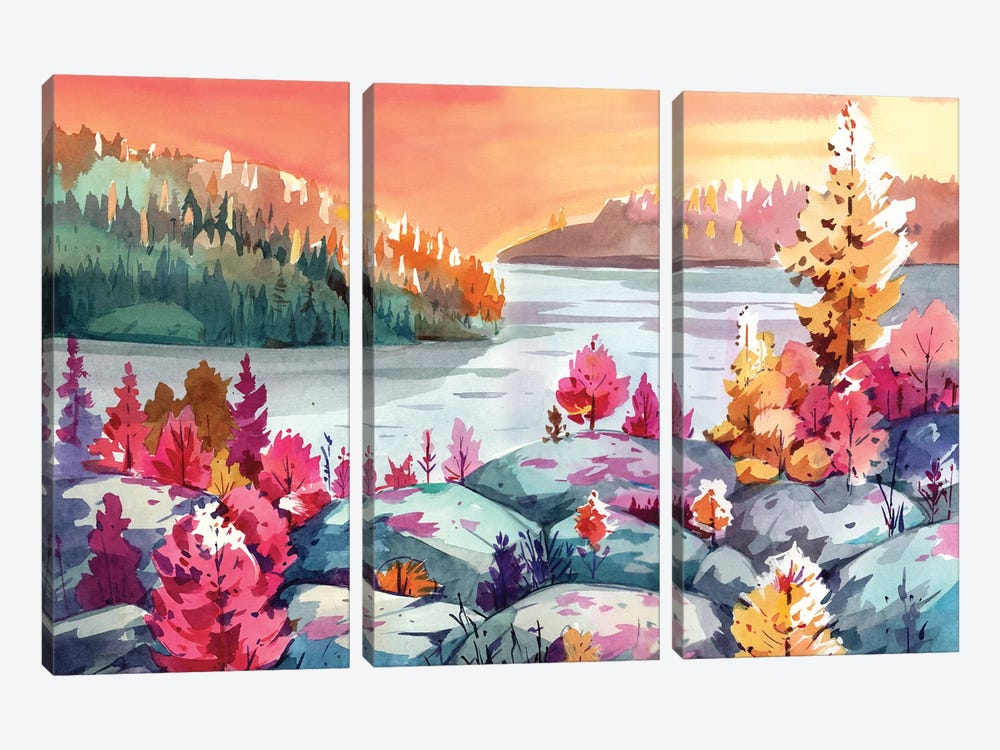 Autumn Magic by Olga Aksenova 3-piece Canvas Artwork