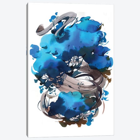 Blue Bonsai Canvas Print #OGA42} by Olga Aksenova Canvas Art