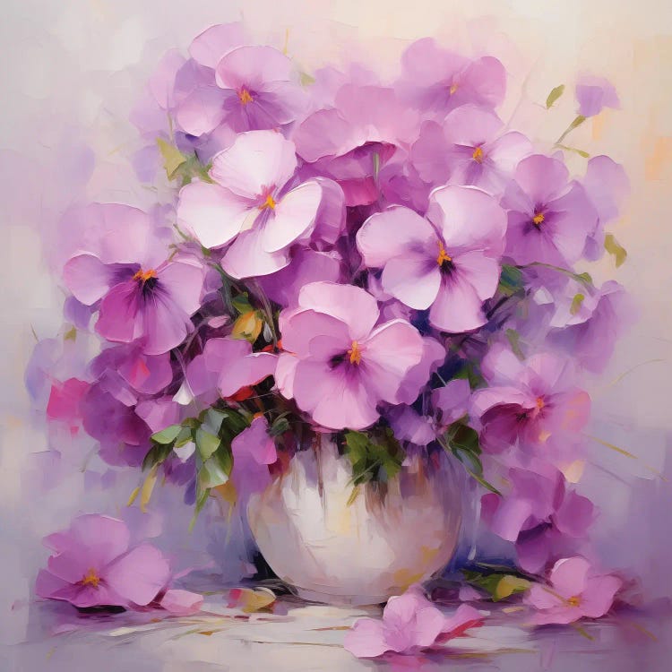 Lilac Violas by Olga Volna wall art