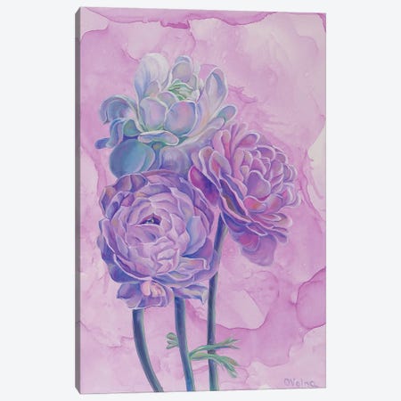 Lilac Roses Canvas Print #OGV18} by Olga Volna Canvas Art