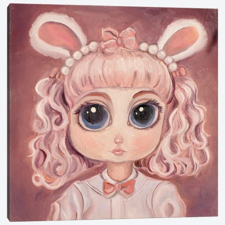 Bunny Girl Canvas Print #OGV21} by Olga Volna Canvas Art Print