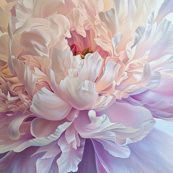 Peonies: Macro Peony by Olga Volna