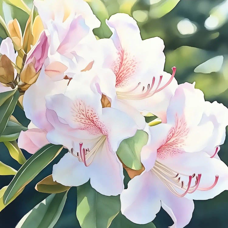 White Flowers by Olga Volna wall art