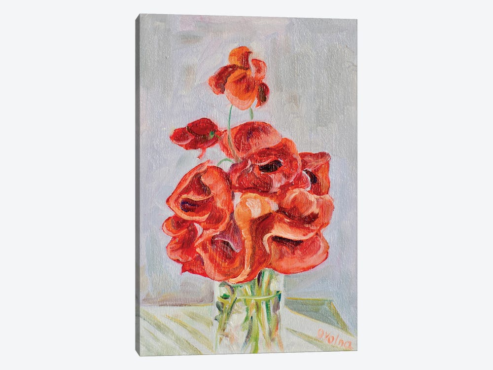 Poppies Bouquet by Olga Volna 1-piece Canvas Art Print
