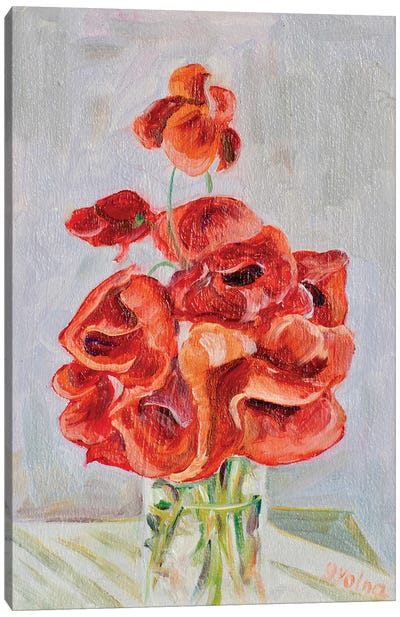 Poppies Bouquet Canvas Art Print - Olga Volna