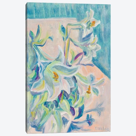 Lilies Canvas Print #OGV38} by Olga Volna Canvas Wall Art