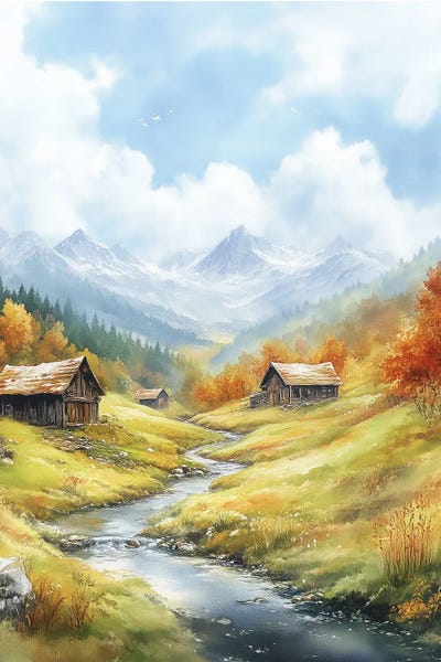 Cabins: Mountain Landscape by Olga Volna