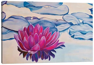 Sunset Lotus Canvas Art Print - Olga Volna