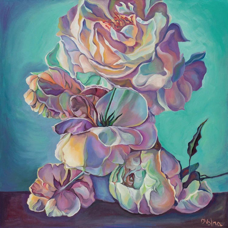 Turquoise Bouquet by Olga Volna wall art