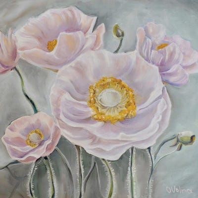 Silver Poppies by Olga Volna canvas print